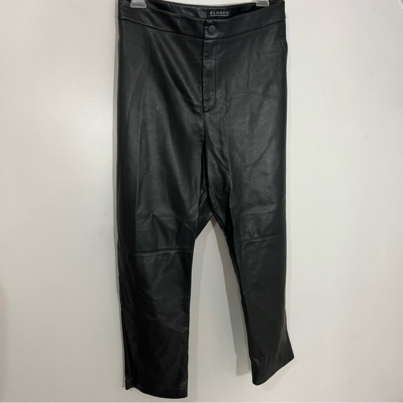 Eloquii Black Faux Vegan Leather Leggings Ankle Pants Womens Plus Sz 22 Fall - Picture 9 of 9